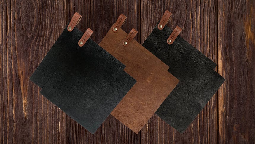 Personalized leather pot holder