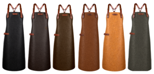 New York leather apron with shoulder straps - Cognac M - 74 cm