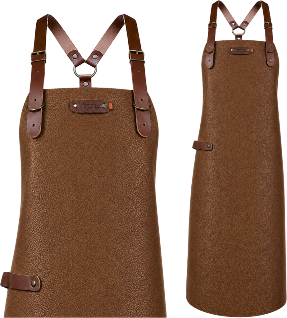New York leather apron with shoulder straps - Cognac M - 74 cm