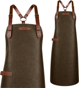New York leather apron with shoulder straps - Cognac M - 74 cm