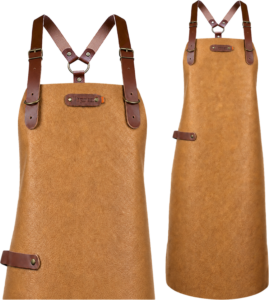 New York leather apron with shoulder straps - Cognac M - 74 cm