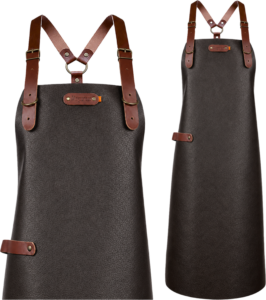 New York leather apron with shoulder straps - Cognac M - 74 cm