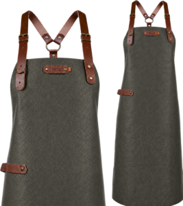 New York leather apron with shoulder straps - Cognac M - 74 cm