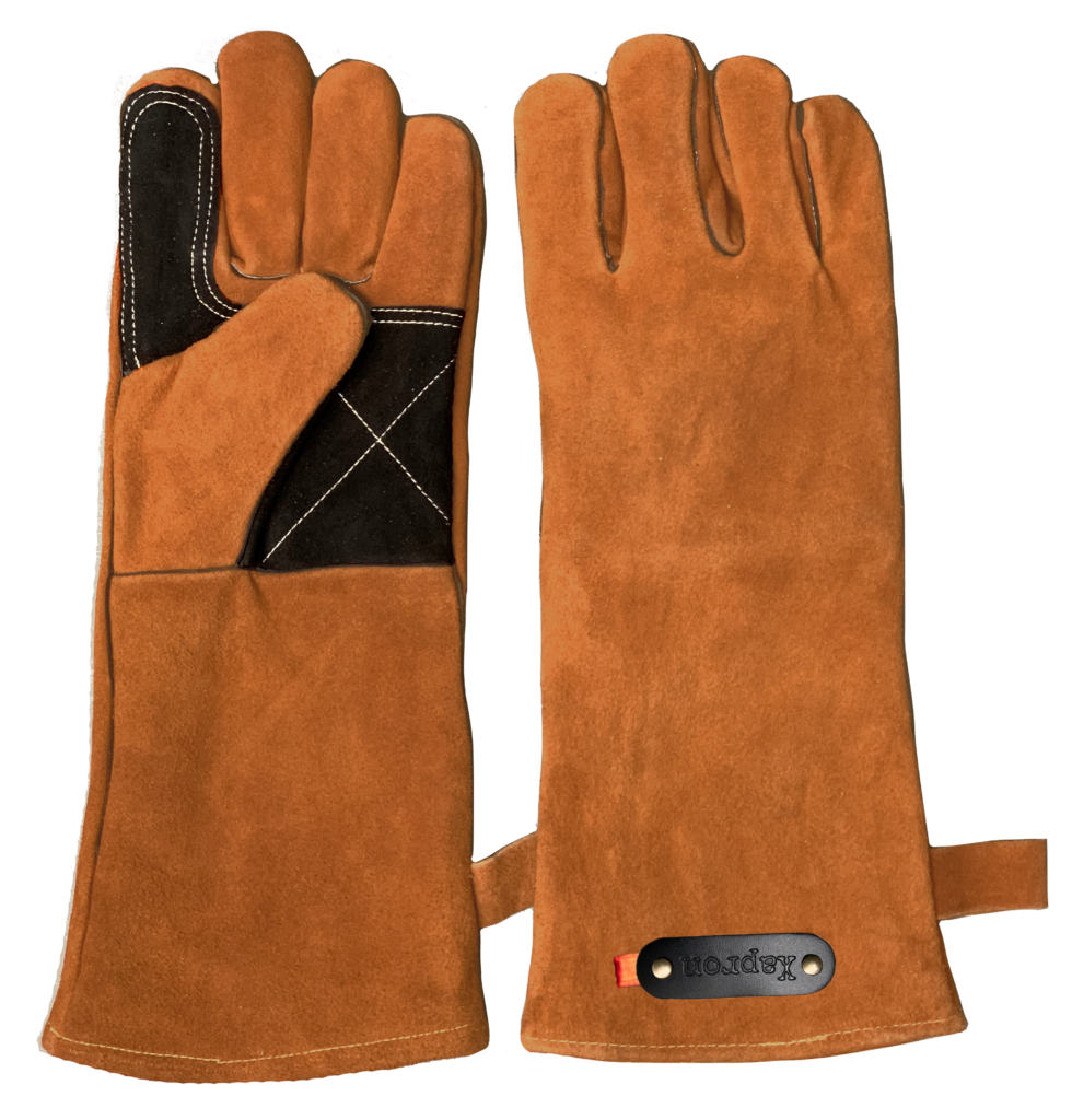 BBQ Glove with Fingers - Cognac-Black