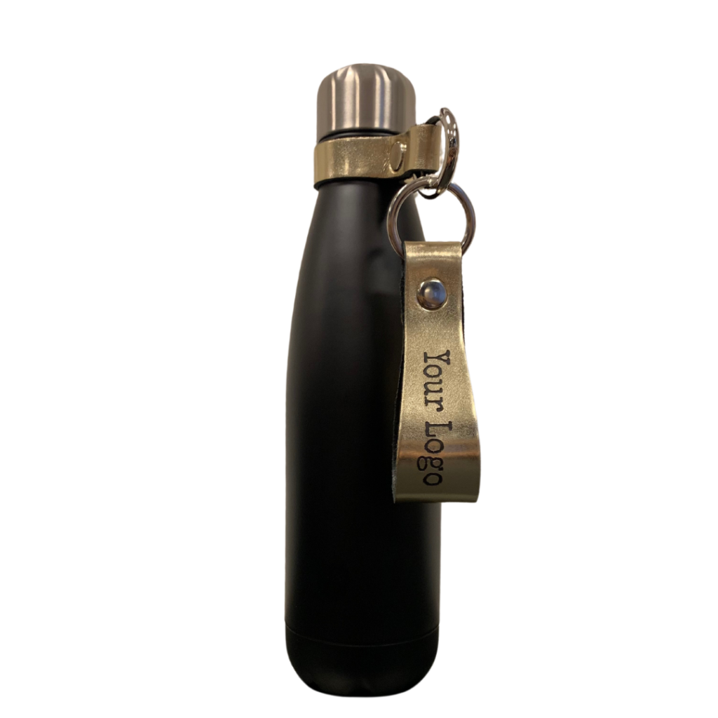 Insulated bottle with keychain - Silver & Black