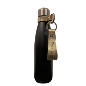Insulated bottle with keychain - Silver & Black