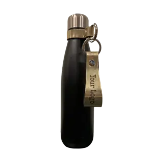 Isolatie fles met sleutelhanger - Zilver & Zwart