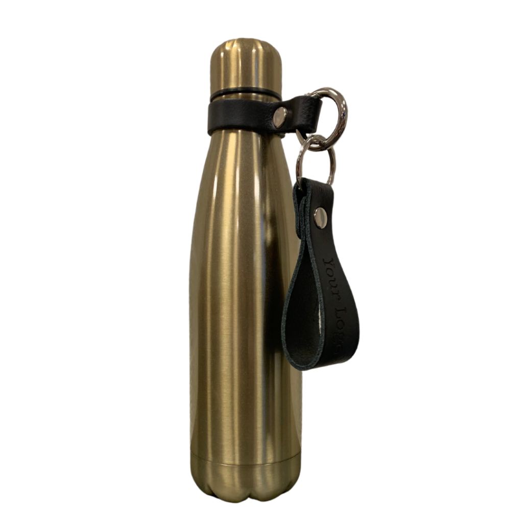 Insulated bottle with keychain - Silver & Black