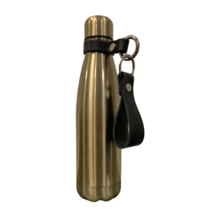 Insulated bottle with keychain - Silver & Black