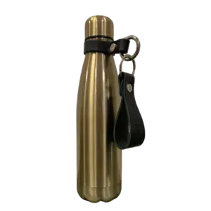 Isolatie fles met sleutelhanger - Zilver & Zwart