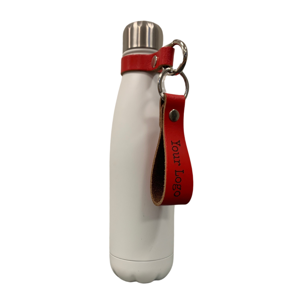 Insulated bottle with keychain - Silver & Black