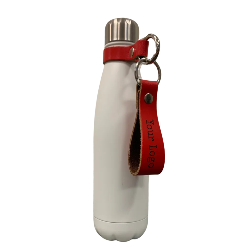 Isolatie fles met sleutelhanger - Zilver & Zwart