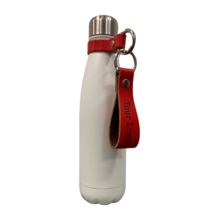 Insulated bottle with keychain - Silver & Black