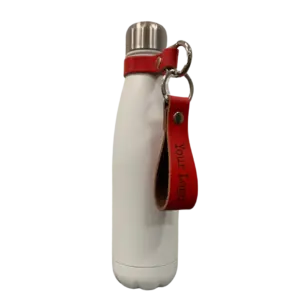 Isolatie fles met sleutelhanger - Zilver & Zwart