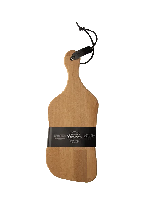 Actiepakket Borrel plank - Massief beuken houten borrel plank Curvy & Denim schort
