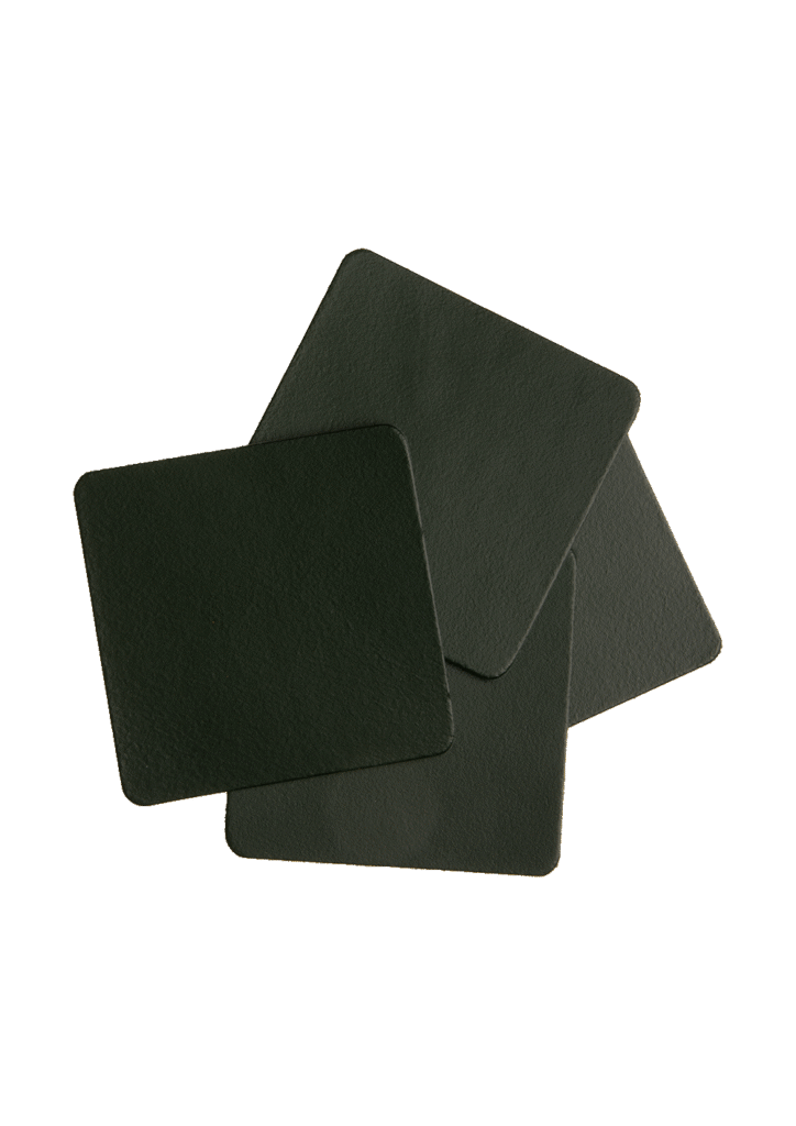 Mistral Leather coasters square - dark green