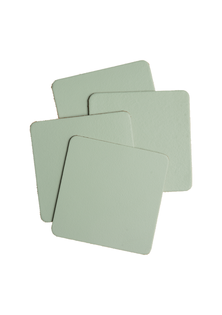 Mistral Leather coasters square - dark green