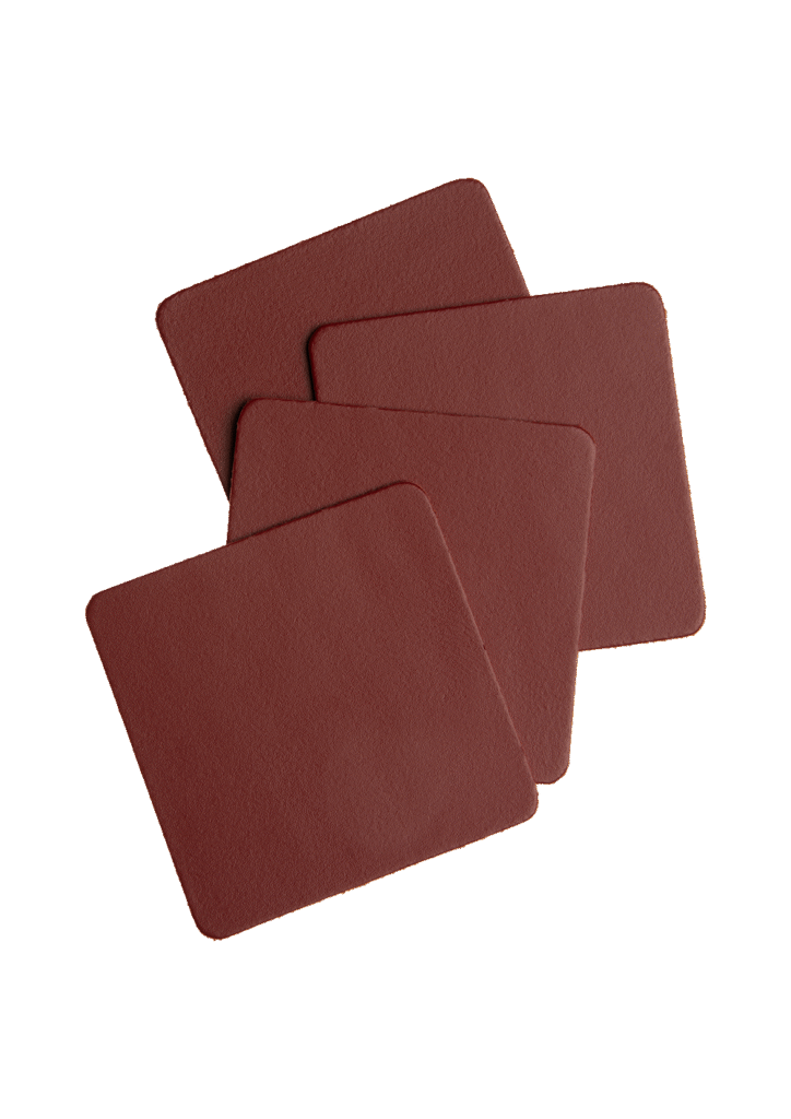 Mistral Leather coasters square - dark green