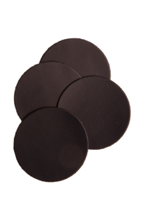 Mistral Round leather coasters - dark green