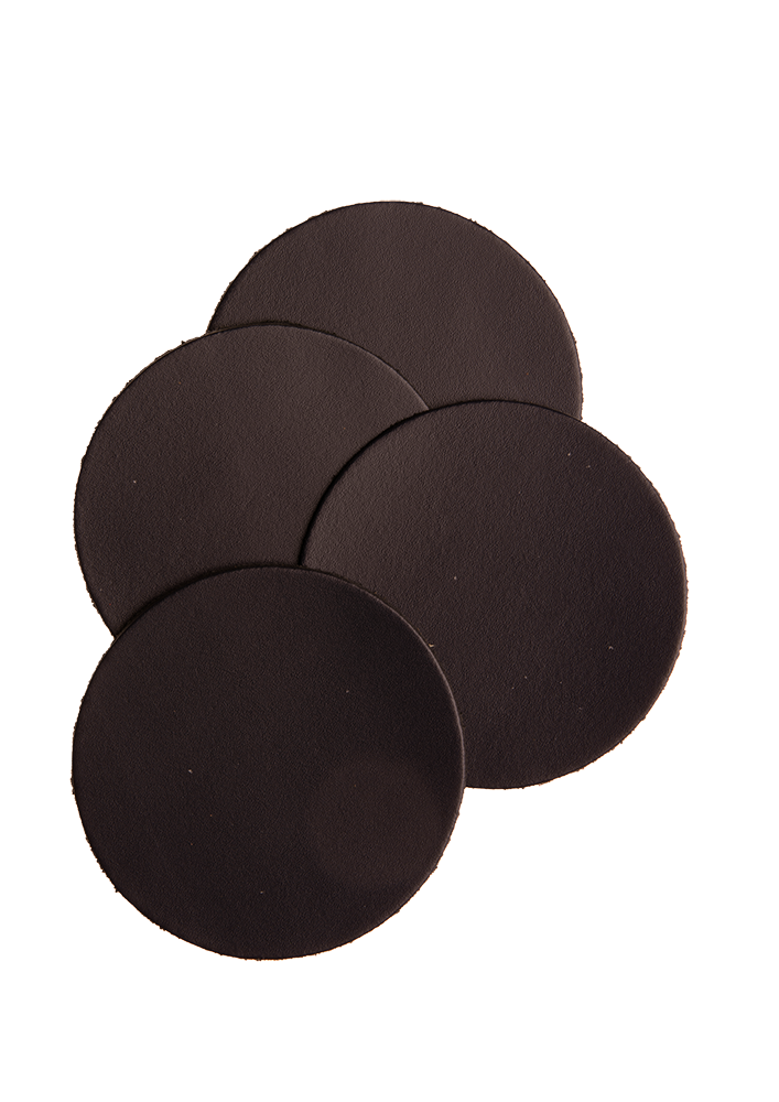 Mistral Round leather coasters - dark green