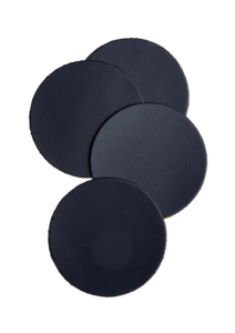 Mistral Round leather coasters - dark green
