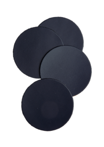 Mistral Round leather coasters - dark green