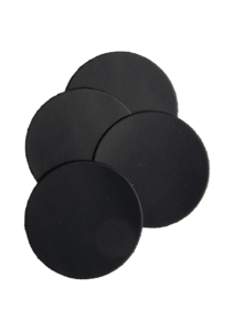 Mistral Round leather coasters - dark green