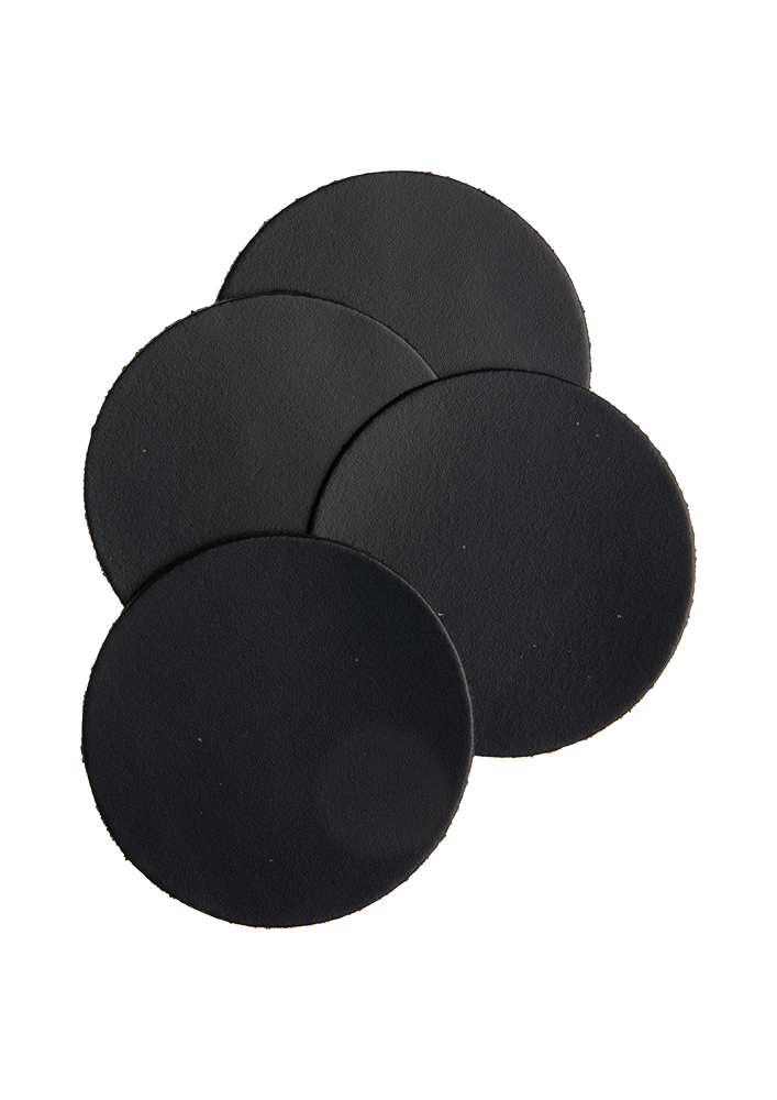 Mistral Round leather coasters - dark green