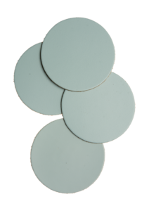 Mistral Round leather coasters - dark green