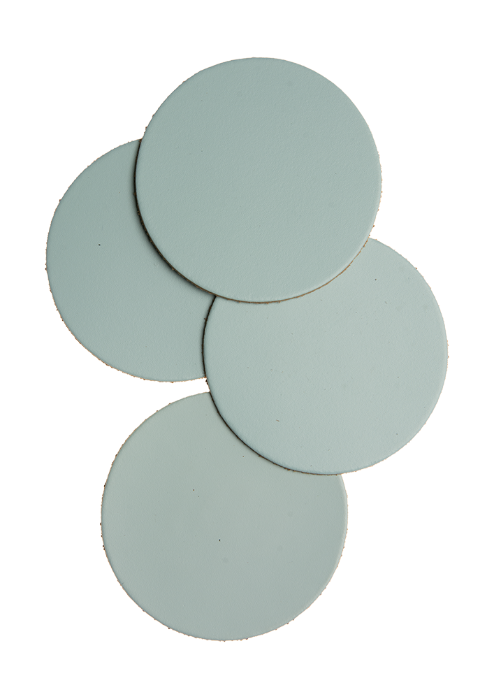 Mistral Round leather coasters - dark green