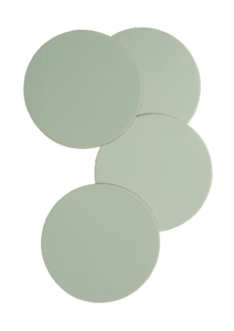 Mistral Round leather coasters - dark green