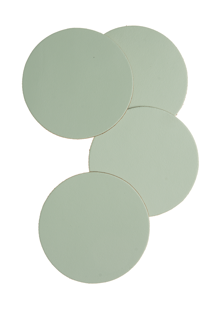 Mistral Round leather coasters - dark green