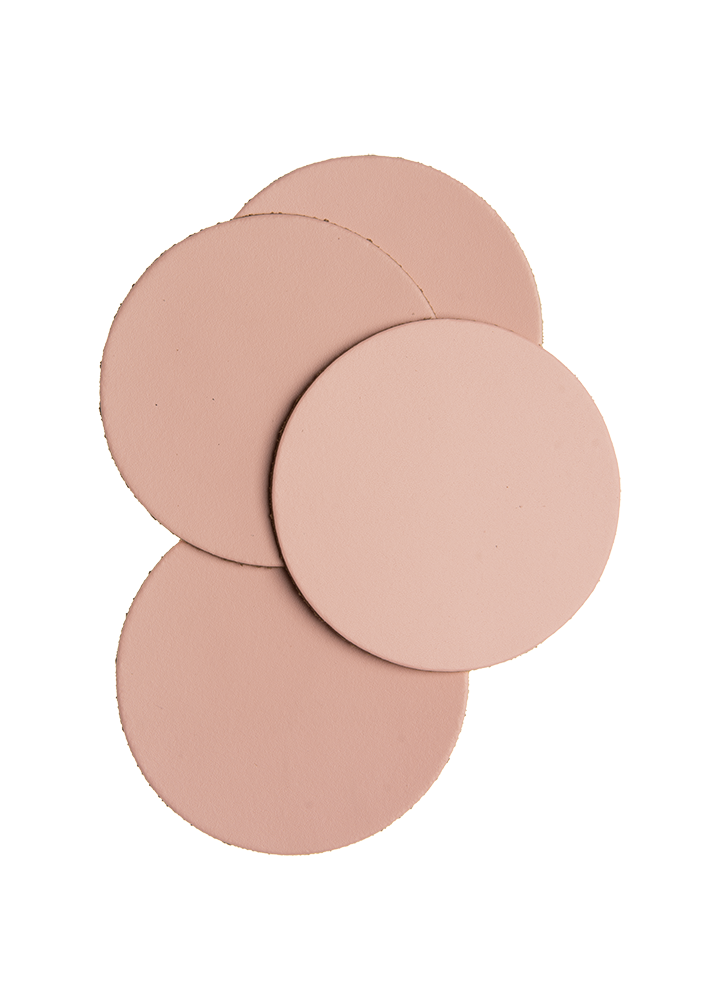 Mistral Round leather coasters - dark green