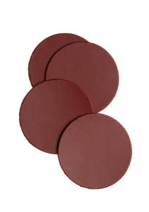 Mistral Round leather coasters - dark green