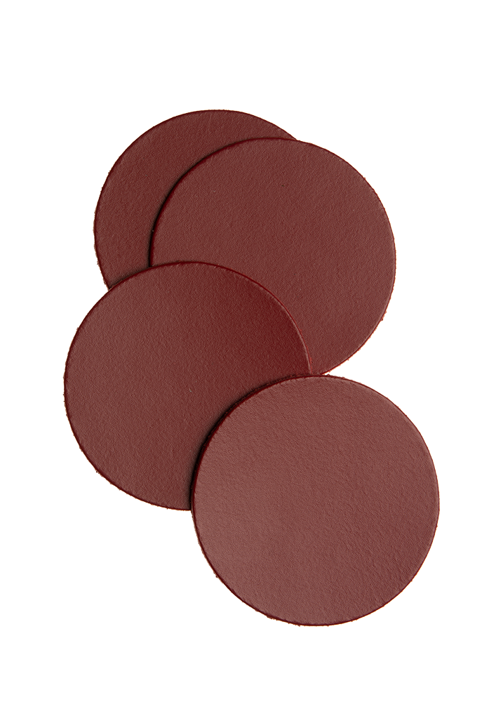 Mistral Round leather coasters - dark green