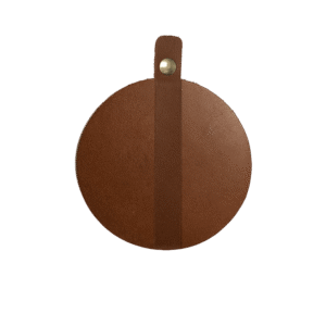 Buffel leren Onderzetters rond - Set 4 stuks - Bruin