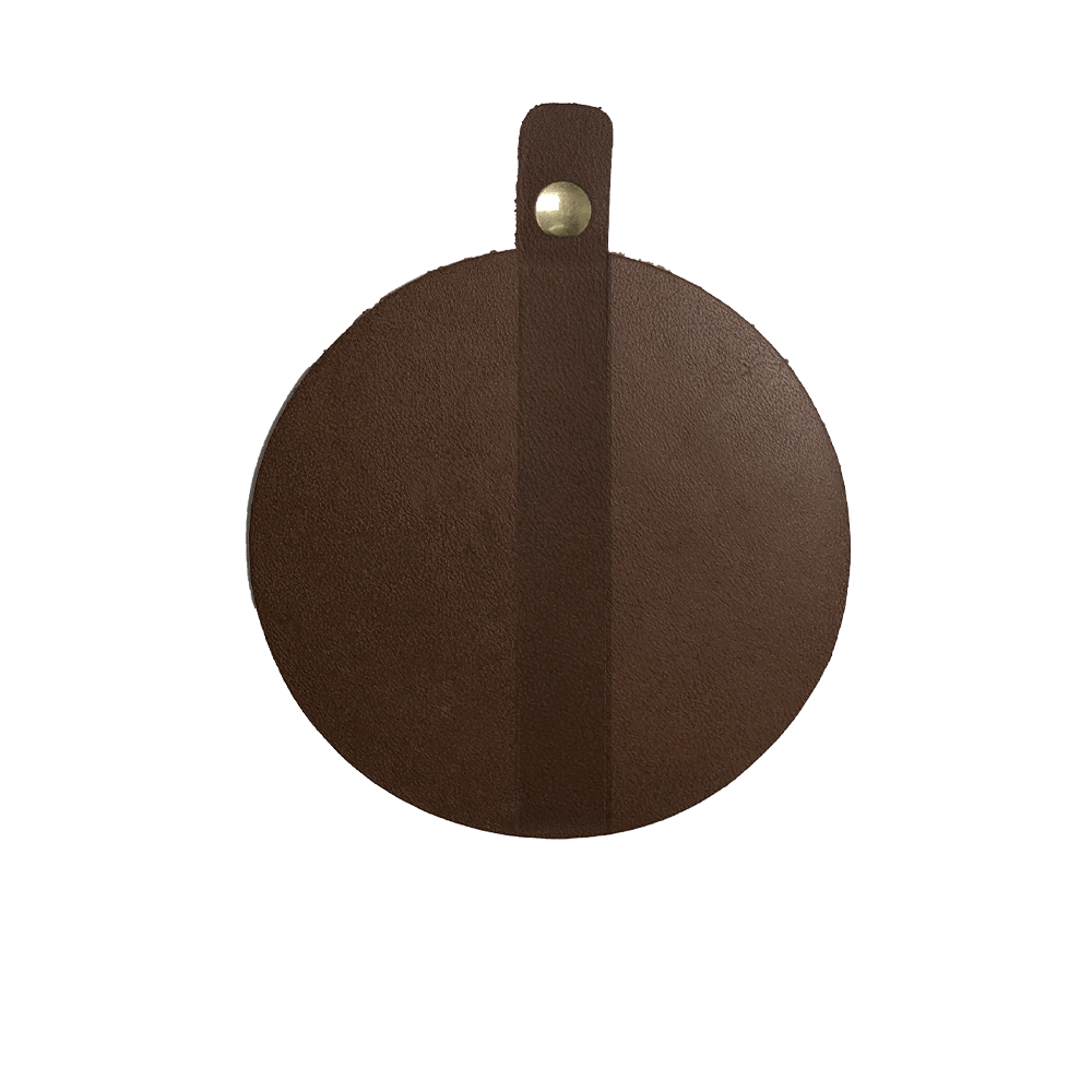 Buffel leren Onderzetters rond - Set 4 stuks - Bruin