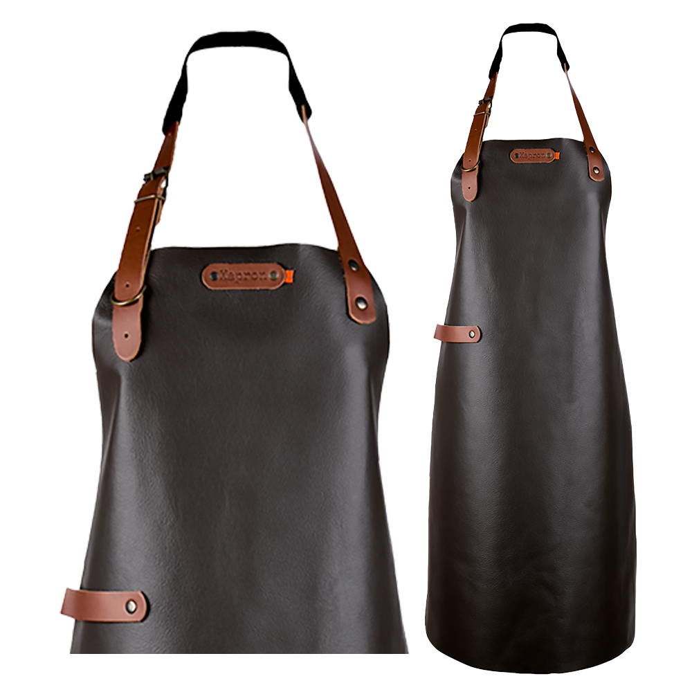 Schort Bovine met schouderbanden - Cognac Bovine M - 74 cm