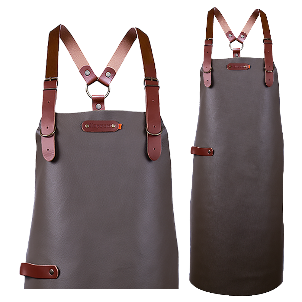 Schort Bovine met schouderbanden - Cognac Bovine M - 74 cm