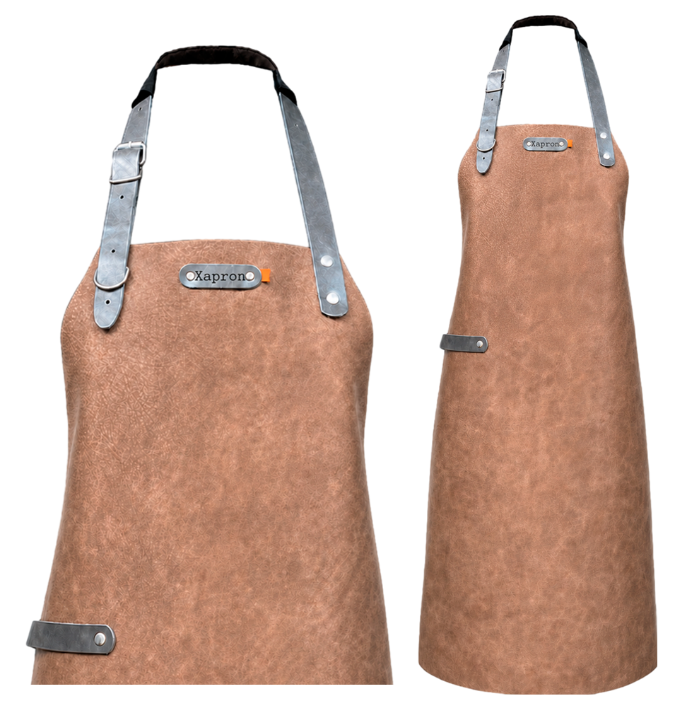 Miami leren schort - Bruin XL - 89 cm