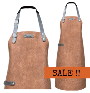 Miami leren schort - Bruin XL - 89 cm