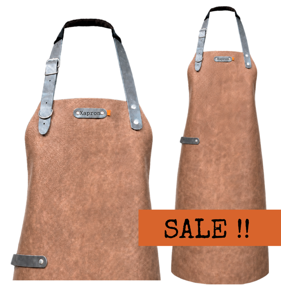Miami leren schort - Bruin XL - 89 cm