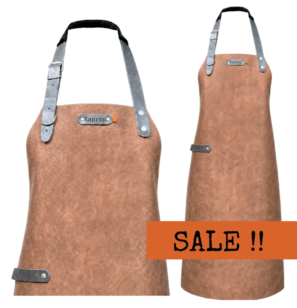 Miami leren schort - Bruin XL - 89 cm