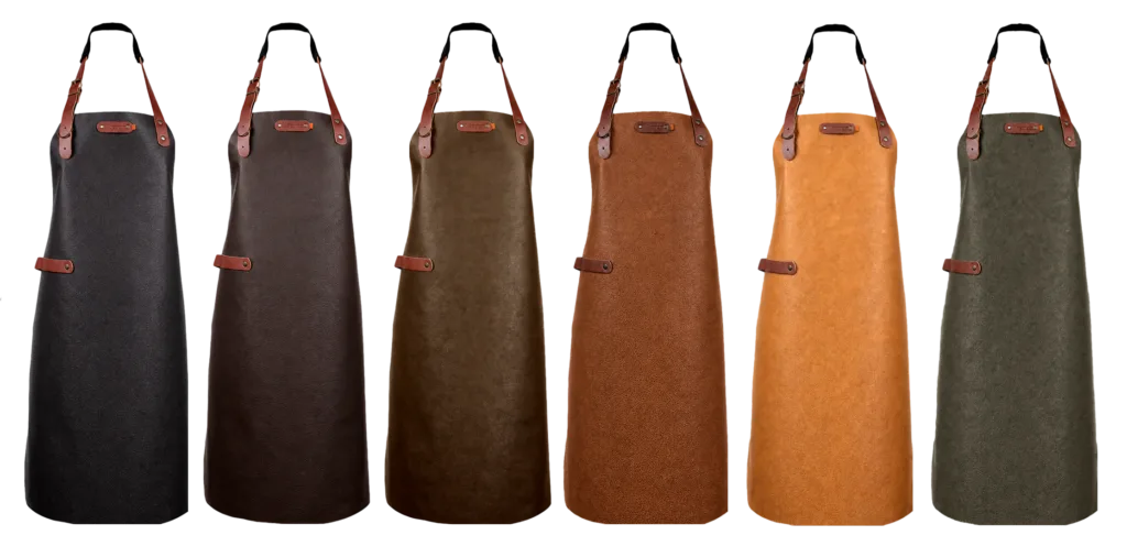 New York leren schort - Chocolate L - 82 cm