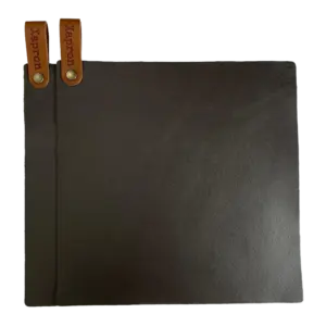 Actiepakket Deluxe -Leren schort Dallas, ovenwant, pannenlappen- Gratis gepersonaliseerd met naamlabel - Black
