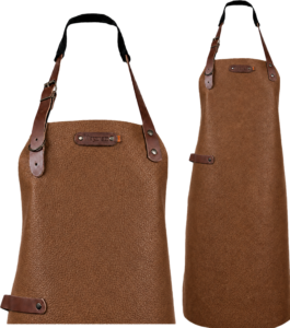 New York leren schort - Chocolate L - 82 cm