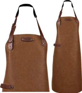 New York leren schort - Chocolate L - 82 cm