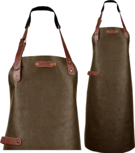 New York leren schort - Chocolate L - 82 cm