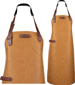 New York leren schort - Chocolate L - 82 cm