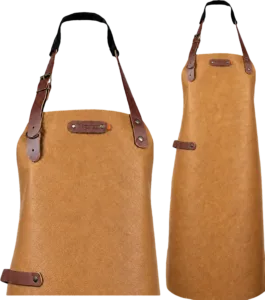 New York leren schort - Chocolate L - 82 cm